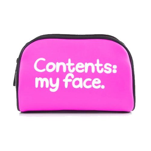 Contents My Face Pink Cosmetic Make Up Bag