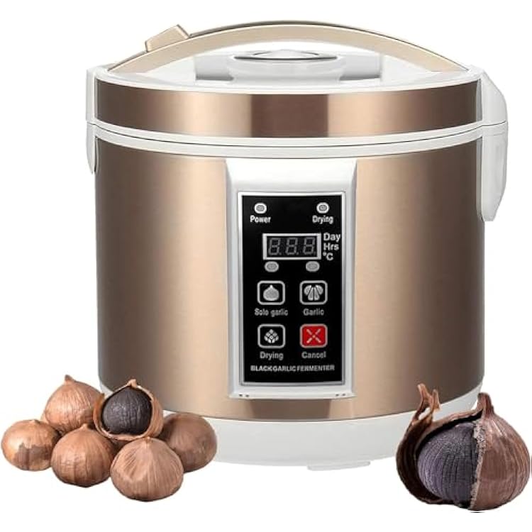 7.5L Black Garlic Fermenter Machine, Electric Garlic Machine with Stainless Steel Shelf,168-288 Hours Adjustable Timer, Rapid Fermentation Pot, 360 Constant Temperature Drying Function