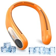 Portable Neck Fan,Personal Wearable Bladeless Fan,LED Display,4-Speeds,6000mAh USB Rechargeable,360 Strong Cooling Wind,Hands Free,White Elephant Gift,Christmas Gifts for Men Women Dad Mom