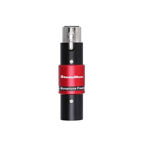StudioMan DPM1 XLR Dynamic Microphones Preamp, 29dB Gain & Low-Noise Signal Boost, Plug-and-Play Metal Adapter,48V Phantom Power Required(not Included,Only for Dynamic Mics-for Studio/Stage