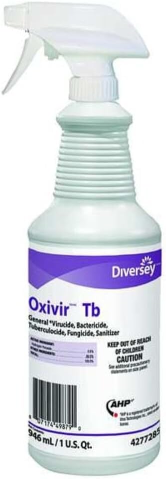 Diversey Oxivir TB One-Step Disinfectant Cleaner, 32oz Bottle, 12/Carton | 12/Carton