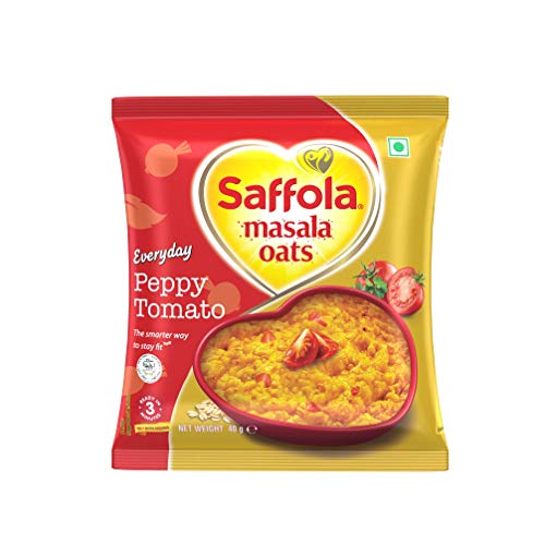 Saffola Masala Oats Peppy Tomato, 39 grams Pack of 6 - Vegetarian - India