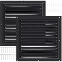 2 Pcs 12" x 12" Gable Vent Shed Attic Vent with Screen Mesh Square Metal Vent Covers Vent Grille for Exterior Door House Attic Garage Ceiling, Boost Ventilation and Guard Against Moisture (Black)