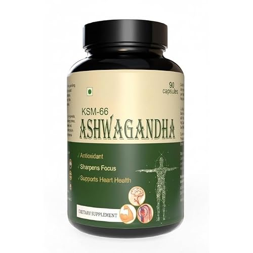 Ashwagandha KSM-66 Capsule | Support Stamina, Strength & Energy | Joint & Muscles | Antioxidant | Withania Somnifera | 90-Vegetarian Capsules