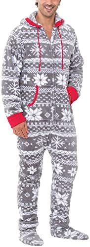PajamaGram Onesie Pajamas For Men - Cozy Zip Up Onesie Men