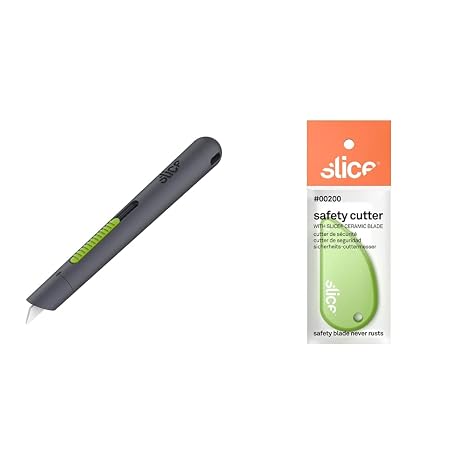 Slice 10512 Pen Cutter,Auto-Retractable Ceramic Blade,Steel Blades & Micro Ceramic Blade,Safety Cutter
