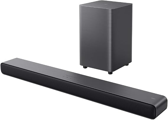 TCL Soundbar S55H 2.1ch with Wireless Subwoofer All-in-One Speaker Dolby Atmos DTS Virtual:X Bluetooth 5.3 HDMI eARC 2.0 USB OTA subwoofer