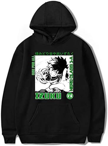RONGJUN Midoriya Izuku Cosplay Hoodies MHA Anime BoKu No Hero Academia Deku Pullover Sweatshirt for Adult Halloween Outfits