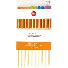 Boye 41-40046 Bamboo Single-Point Knitting Needle Set, US Sizes 6-10, Multicolor, 5 Pairs