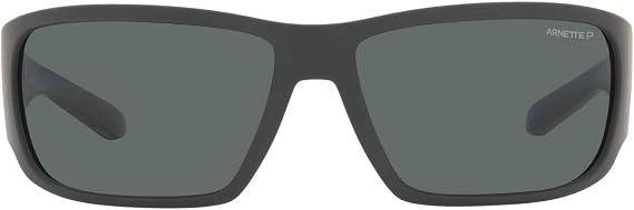 ARNETTE Man Sunglasses Matte Black Frame, Dark Grey Lenses, 64MM