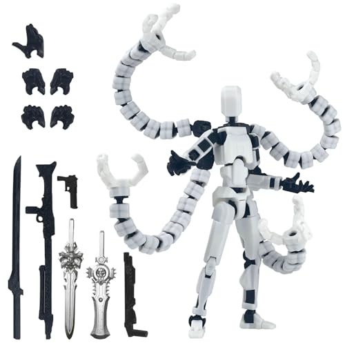 T13 Already Assembled Action Figure Accessories,T13 Multi-Jointed Movable,for Collectors Desktop Decorations t-13 Movability 3D Printed Toys White, 7.2inch