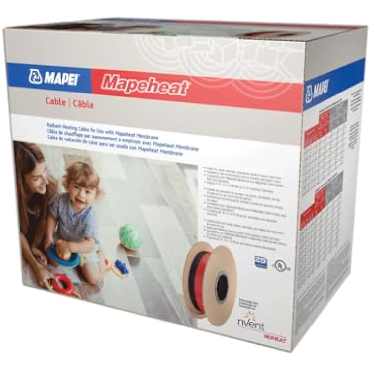 Mapei 2858901 Mapeheat Radiant Floor Heating Cable 120 Volt, 80 Square Feet - Made by NuHeat nVent with OJ Electronics Heat Sensor, Trowel
