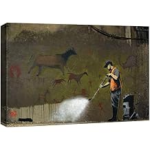 wall26 Canvas Print Wall Art Banksy British Artist Wall Wash Lascaux French Horse Cave Graffiti & Street Art Urban Illustrations Modern Art for Living Room, Bedroom, Office - 16"x24"