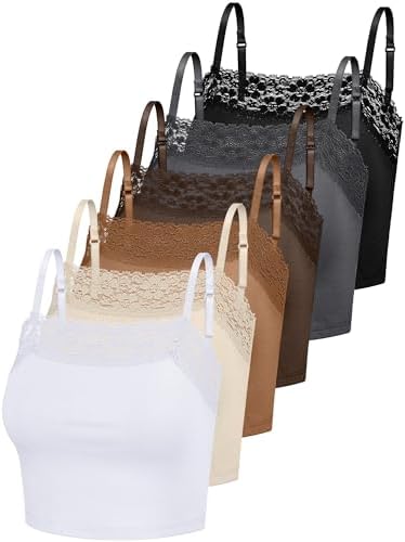 Bencailor 68 Pcs Womens Lace Camisole Spaghetti Strap Bralettes Crop Tops Half Cami Bandeau Tank