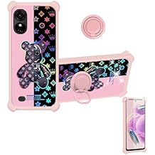 jioeuinly BLU G33 Case Compatible with BLU G33 Phone Case Cover [with Tempered Glass Screen Protector][Ring Support][Colorful Reflect Light] IMDF-JXX