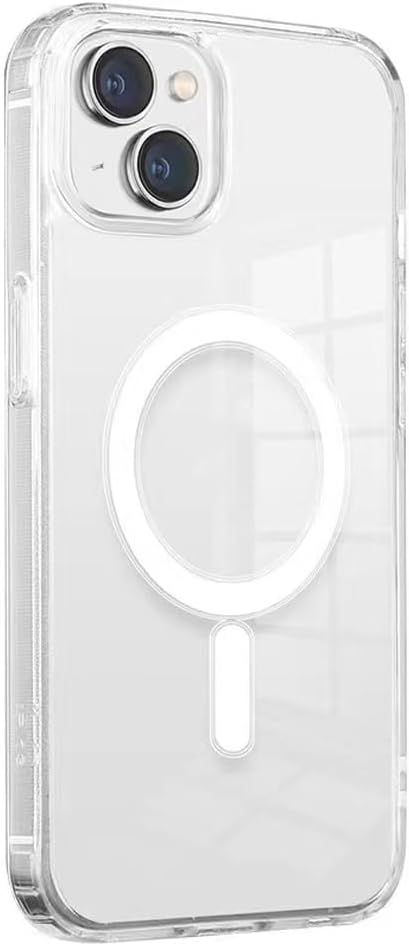 Coverzone İphone 15 İle Uyumlu Yüksek Kalite Kablosuz Şarj Özellikli Silikon Telefon Kılıfı Şeffaf, Wireless Magsafe ile uyumlu Silikon Kapak Şeffaf
