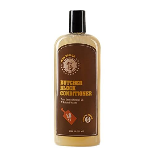 John Taylor 12Oz Butcher Block Wood Conditioner, Made from Food Grade Mineral Oil, Beeswax, and Carnauba Wax for Conditioning and Preservation, Cutting Board Oil, Wood Polish, Made in USA