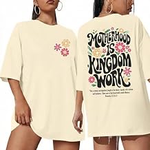 Mama Shirt Christian Shirts for Women Motherhood is Kingdom Work Tshirt Graphic Oversized Short Sleeve Tops