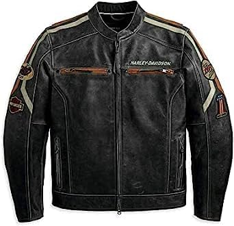 Mens Harley-D Biker Leather Jacket | Motorcycle Leather Jacket for Men