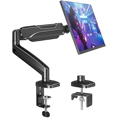 MOUNTUP Single Monitor Desk Mount Holds Screen up to 32 inch, Height Adjustable Monitor Arm, Full Motion Computer Monitors Stand with ClampGrommet Base, VESA Mounts Fit 4.4-17.6lbs Computer, Black
