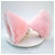 Cat Ears Hair Clips Fox Ears Barrettes Women Furry Fur Cat Headpiece Holiday Hair Pins Sweet Halloween Party Decoration Headband Anime Cosplay Costume Kitty Kitten Hair Accessories Pink - White