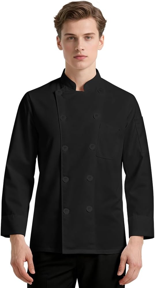 DiULi Chef Jacket Short Sleeve,Lightweight Breathable