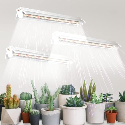GYTF T5 Grow Lights 1.4Ft, 5000K White Full Spectrum LED Plant Growing Lamp Strips for Indoor Plants, Seeds Starting, Succulents, High PPFD with V-Shaped Reflector