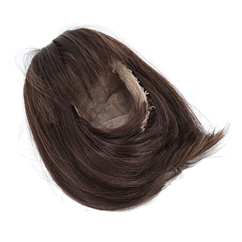 Sonew Doll Wig for 13 BJD with Straight Bangs and Shoulder Length Soft Fiber Easy to Style Dark Brown Dark Brown