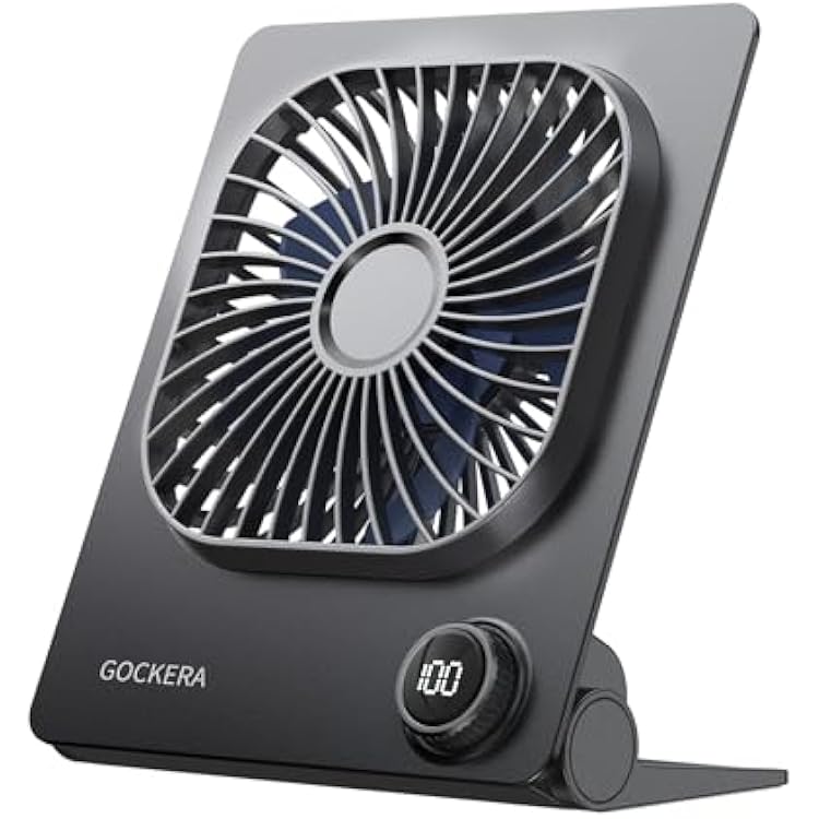 Desk Fan, 6.61Ultra-thin 5000mAh Battery Powered Fan with Powerful Wind,100 Speeds Adjustable&Digital Display,Timer,Ultra-quiet Small Portable Fan for Bedroom,Office,Travel,Summer Essentials