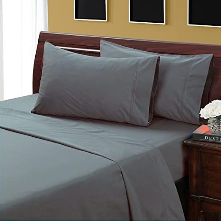 Pashmina Bed Sheets 4 Piece Sheet Set, Ultra-Soft & Breathable Luxury Bedding Deep Pockets - Fits Mattresses up to 22 inches 800 Threat Count .Wrinkle & Fade Resistant Egyptian Blue, King