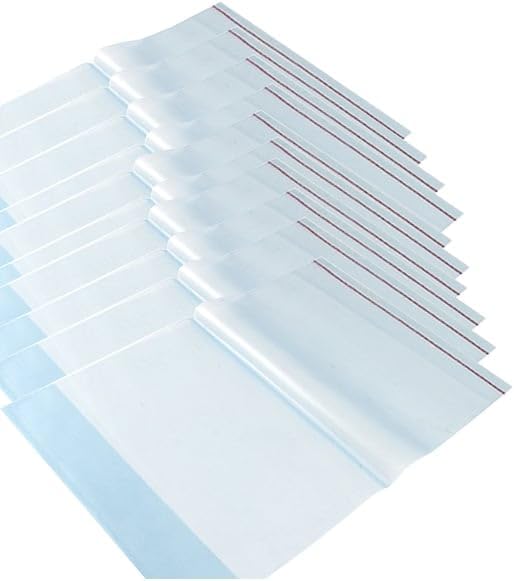Şeffaf Buzlu Hazır Kitap Kaplığı (10'lu Paket) - Geçirmeli Pratik Defter ve Kitap Kılıfı, Okul İhtiyaçları İçin Korumalı Şeffaf Kitap Kabı