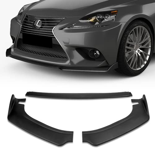 3 Pieces Front Bumper Lip Spoiler Splitter Side Body Kit Trim Protection Compatible with 2014-2016 Lexus IS200t IS250 IS350, 2015 Matt Black