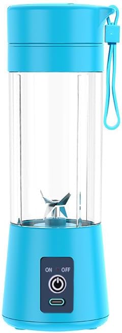 Cordless Portable Personal Size Blender - Mini Blender, 380Ml BPA Free Travel Cup, Powerful Blending Suit in Office/Home/Gym, Valentines Day Gift Pink (Blue)