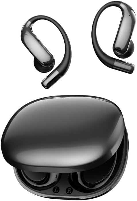 Wireless Earbuds, Bluetooth Headphones V6.1, Long Playtime Ear Buds with Hooks for Sports, Noise Canceling, Clear Calling, IPX7 Waterproof Earphones for Workout Running