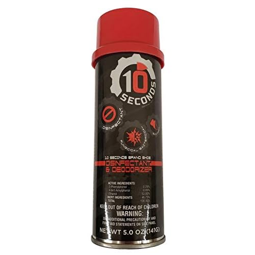 10 Seconds - Household Disinfectant Spray & Deodorizer - Great for Shoes and Gym Equipment! Superior Germ-Killing and Odor Elimination, Fights Staph, Athletes Foot, Strep, MRSA. 5 Ounces