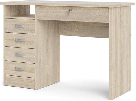 Tvilum Walden Desk with 5 Drawers, Oak Structure