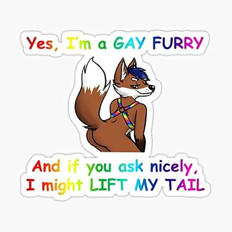 Gay Furry Sticker - Sticker Graphic - Auto, Wall, Laptop, Cell, Truck Sticker for Windows, Cars, Trucks