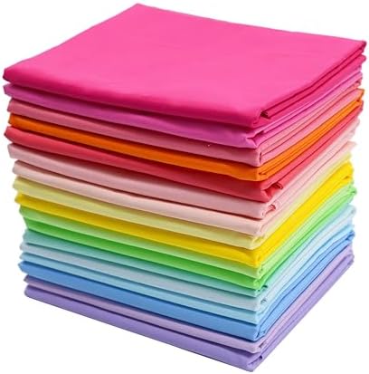 iNee Bright Solid Fat Quarters Quilting Fabric Bundles, 18 x 22 inches,Bright Solids