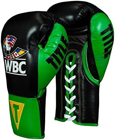 TITLE Boxing WBC Pro Fight Leather Gloves - Lace Up Boxing Glove, Boxing Competition Glove, Boxing Sparring Glove, Boxing Bag Glove, Pro Fight Glove, Professional Boxing Glove, Certified Boxing Glove