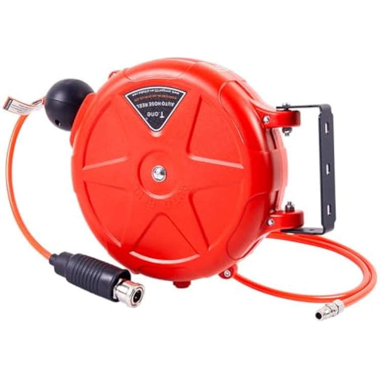 Weytoll 8mm Automatic Retractable Hose Reel Car Wash Garden Irrigation Water Tube Holder Wall Mount High Pressure Waterpipes Roller Self-Locking Water Drum