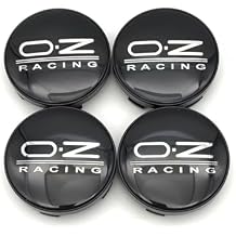 4PCS OZ Racing Wheel Center Caps 60mm/2.36" Wheel Hub Caps Center Hub Cover for Rims (Black Silver)