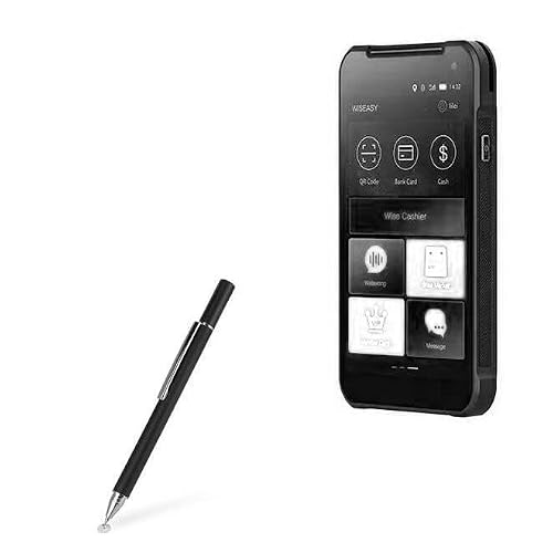 BoxWave Stylus Pen Compatible with Wiseasy P5L POS - FineTouch Capacitive Stylus, Super Precise Stylus Pen - Jet Black