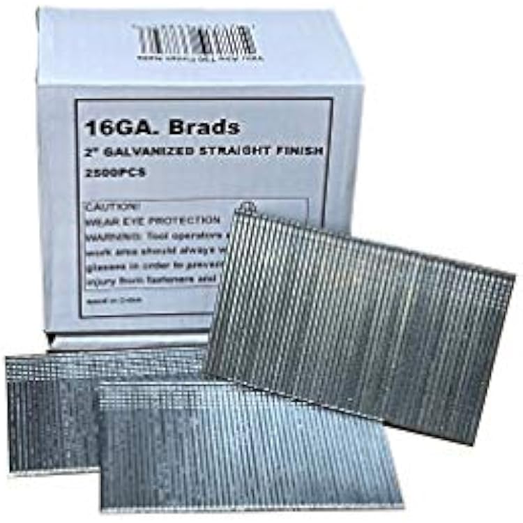 Valu-Air T50 16 Gauge 2-Inch Length Straight Galvanized Finish Nails 2,500-Count 12-Pack