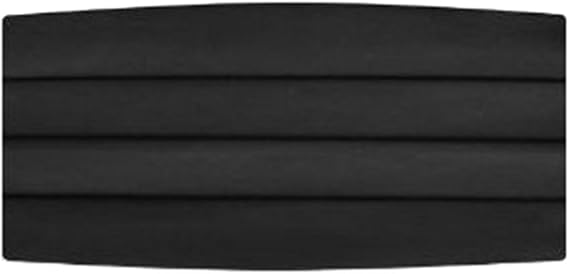 TopTie Men's Black Satin Cummerbund