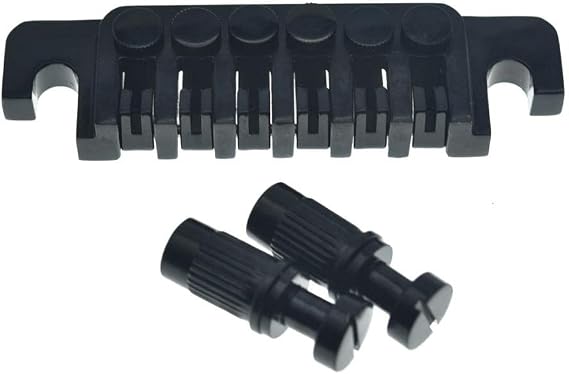 Dopro Electric Guitar LP Bridge Stopbar Vintage 70's TP-6 Style Bridge Tailpiece with Posts for LP Les Paul/SG/ES/DOT Black