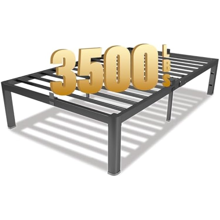 14 Inch Twin Metal Platform Bed Frame with Round Corner and Mattress Retainers, 3000lbs Heavy Duty Steel Slats Support, No Box Spring Needed, Easy Assembly, Noise Free
