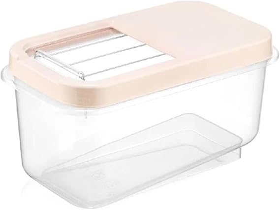 Meleni Home, Multibox 7,5 Lt Bakliyat Saklama Kabı - Kayar Kapaklı Erzak Saklama Kabı Un Kabı Krem