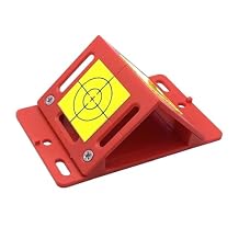 Angle Measurement plaquette with 2 Target Reflectors 40 x 40 mm for Total Station, Mini Prism,Optical Prism(Red Color)