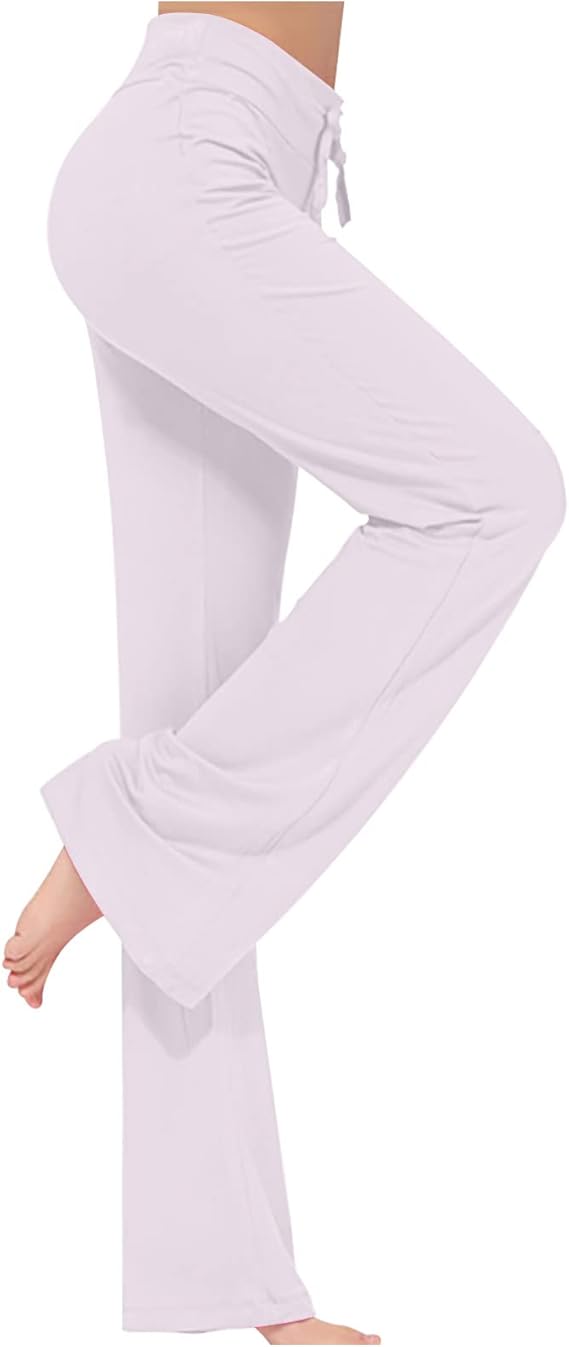 Women's Soft Bootcut Yoga Pants Lightweight Flowy Workout High Waist Stretch Sport Leggings Modal Flare Trousers