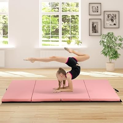 Thick Gymnastics Exercise Mat, 4x8x2 Extra Thick High Density Anti-Tear Folding Tumbling Mats Gymnastics for Home, Gym Mat for MMA, Stretching Yoga Cheerleading Martial Arts